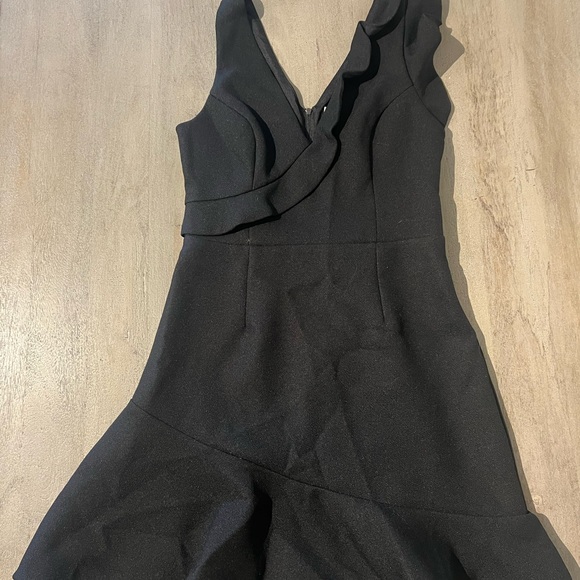 Shilla The Label Black V-Neck Ruffled Asymmetrical Dress (BRAND NEW) - Picture 1 of 5